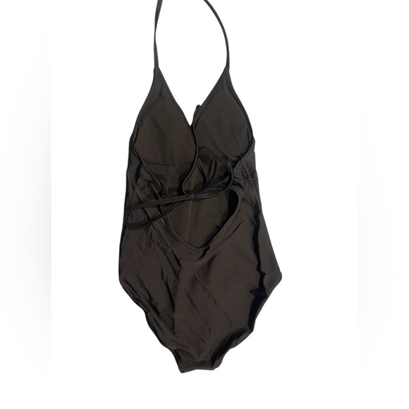 Aerie Black Full Coverage One Piece Padded Halter Neck Swimsuit S Women’s EUC - Picture 2 of 11